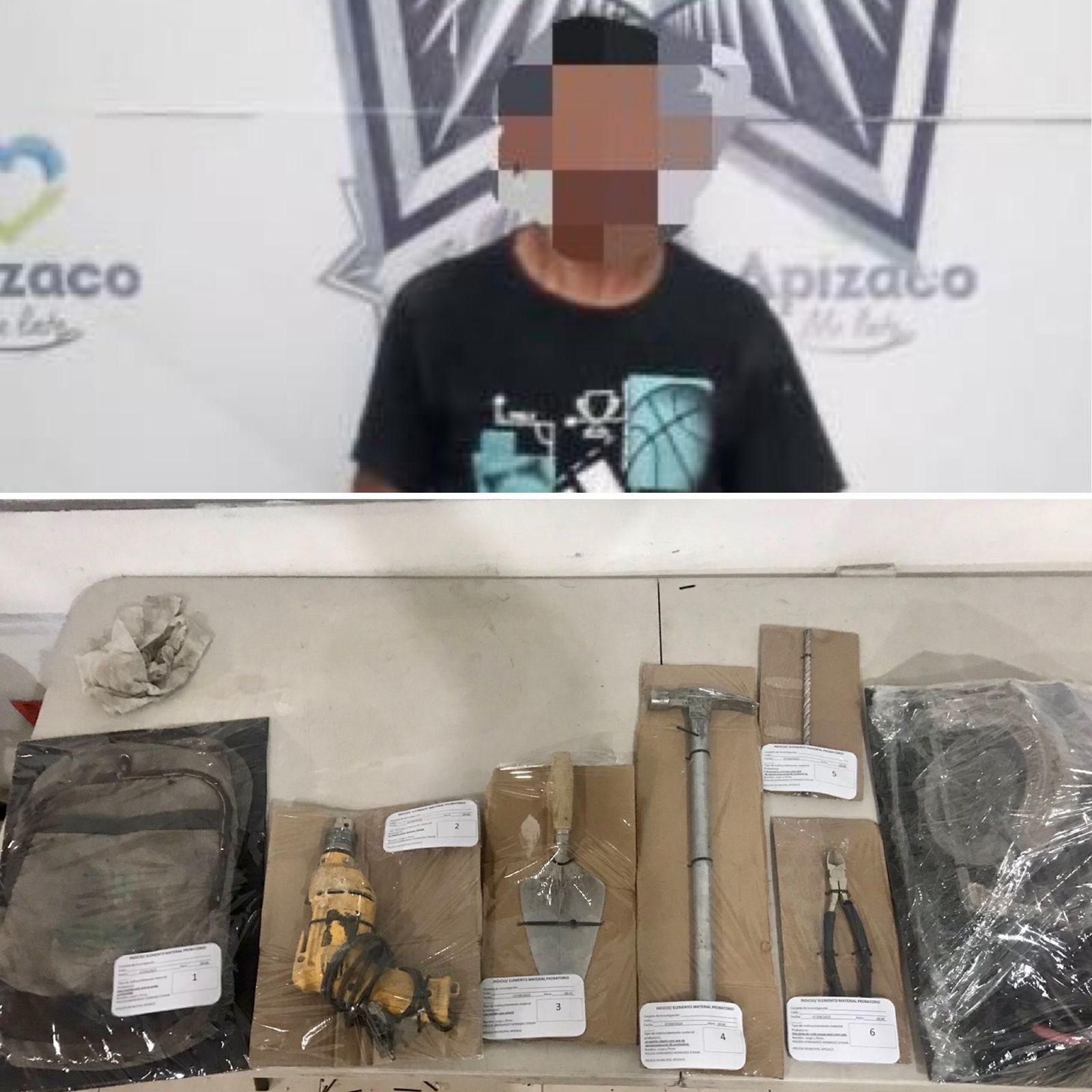 Asegura Policía Municipal de Apizaco a un sujeto por robo